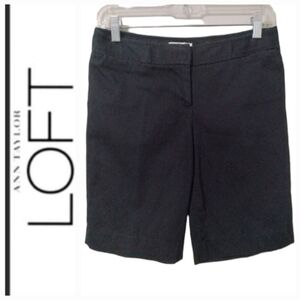 Ann Taylor LOFT | Textured black Bermuda shorts